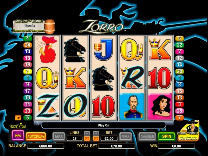 Zorro Slot Machine Mobile
